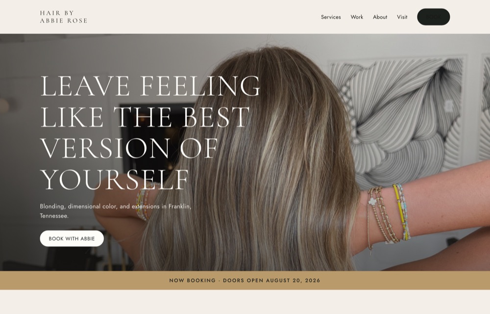 Concept A homepage, with a large photo across the top